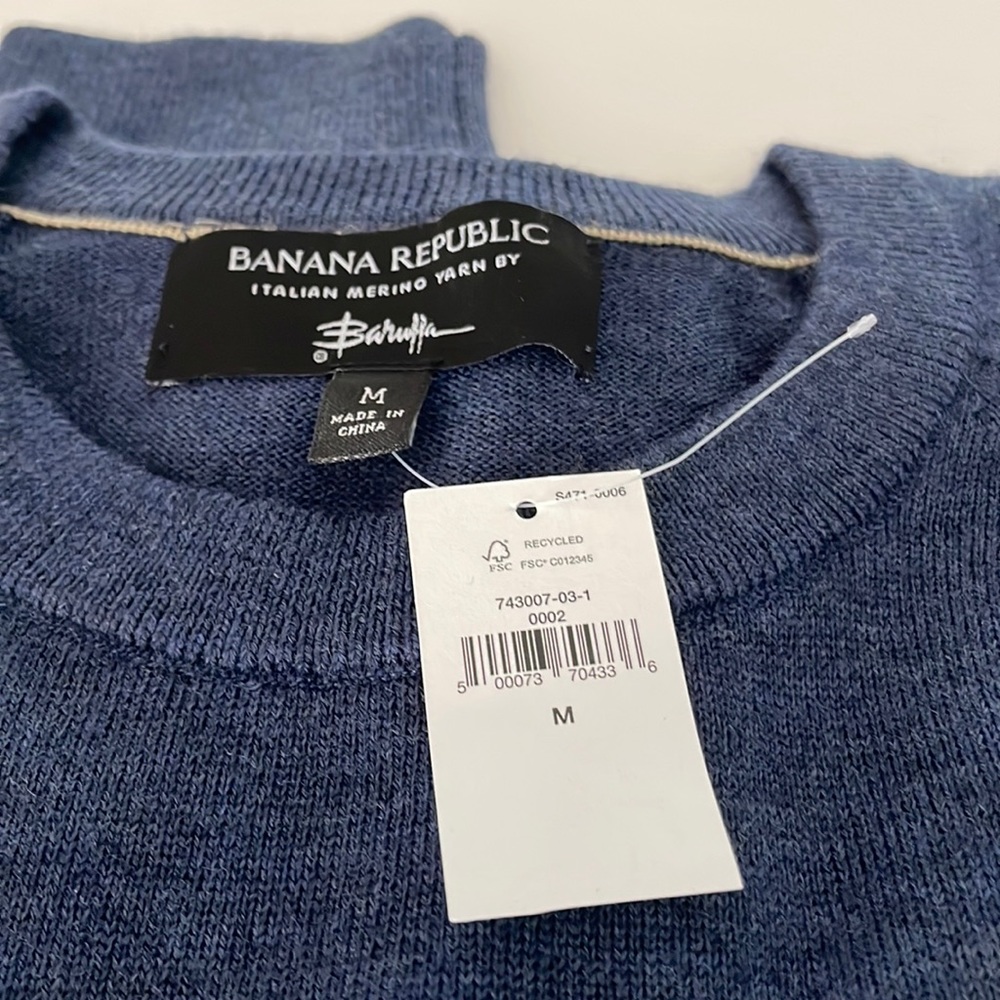 NWT BANANA REPUBLIC MENS MERINO WOOL CREWNECK SWEATER